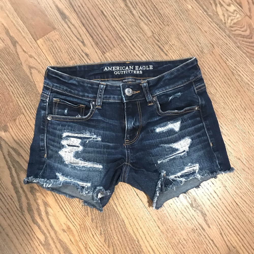 AE Jean distressed shorts